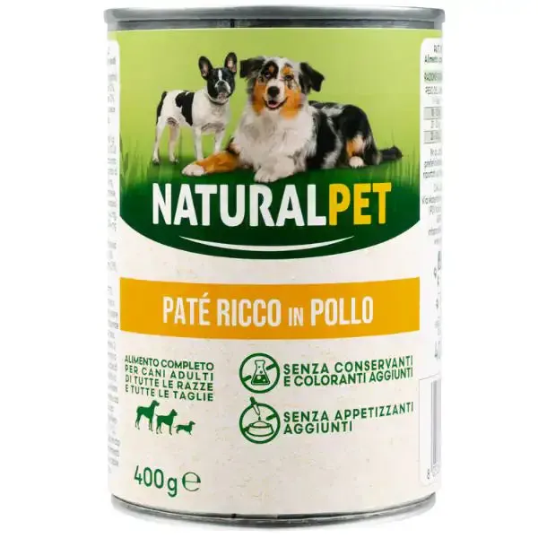 NaturalPet Dog Adult Patè All Breeds 400 gr Pollo
