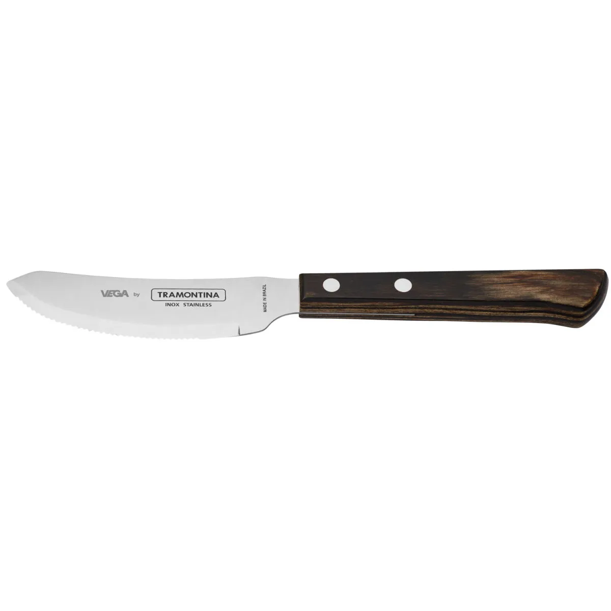 12x VEGA Coltello per pizza Picanha; 21 cm (L); argento, manico marrone; 12 pz. / Pacco