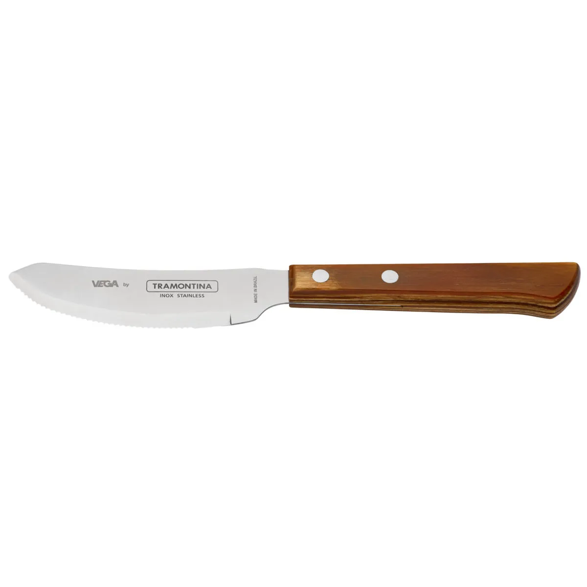 12x VEGA Coltello per pizza Picanha; 21 cm (L); argento, manico marrone chiaro; 12 pz. / Pacco
