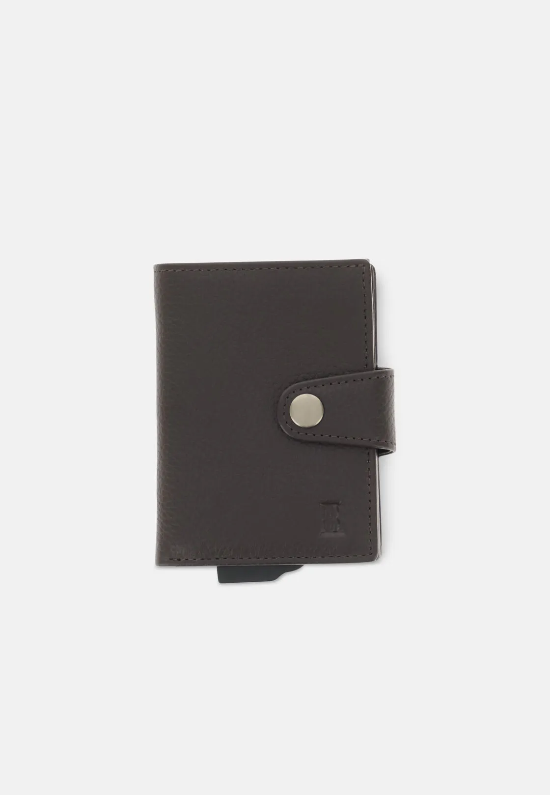 Boggi, Porta Carte Di Credito In Pelle Bottalata, Uomo, Marrone scuro