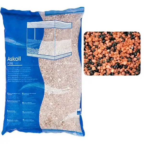 Pure Sand Sabbia decorativa naturale per Acquari Askoll 4 kg Nero e rosso granulometria 0,7/1,2 mm