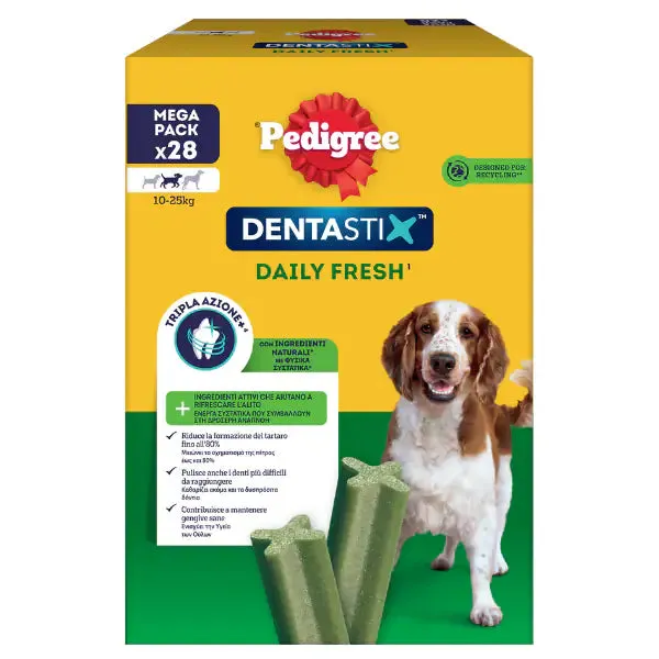 Pedigree Dentastix Fresh Medium snack per l'igiene orale 28 Stick