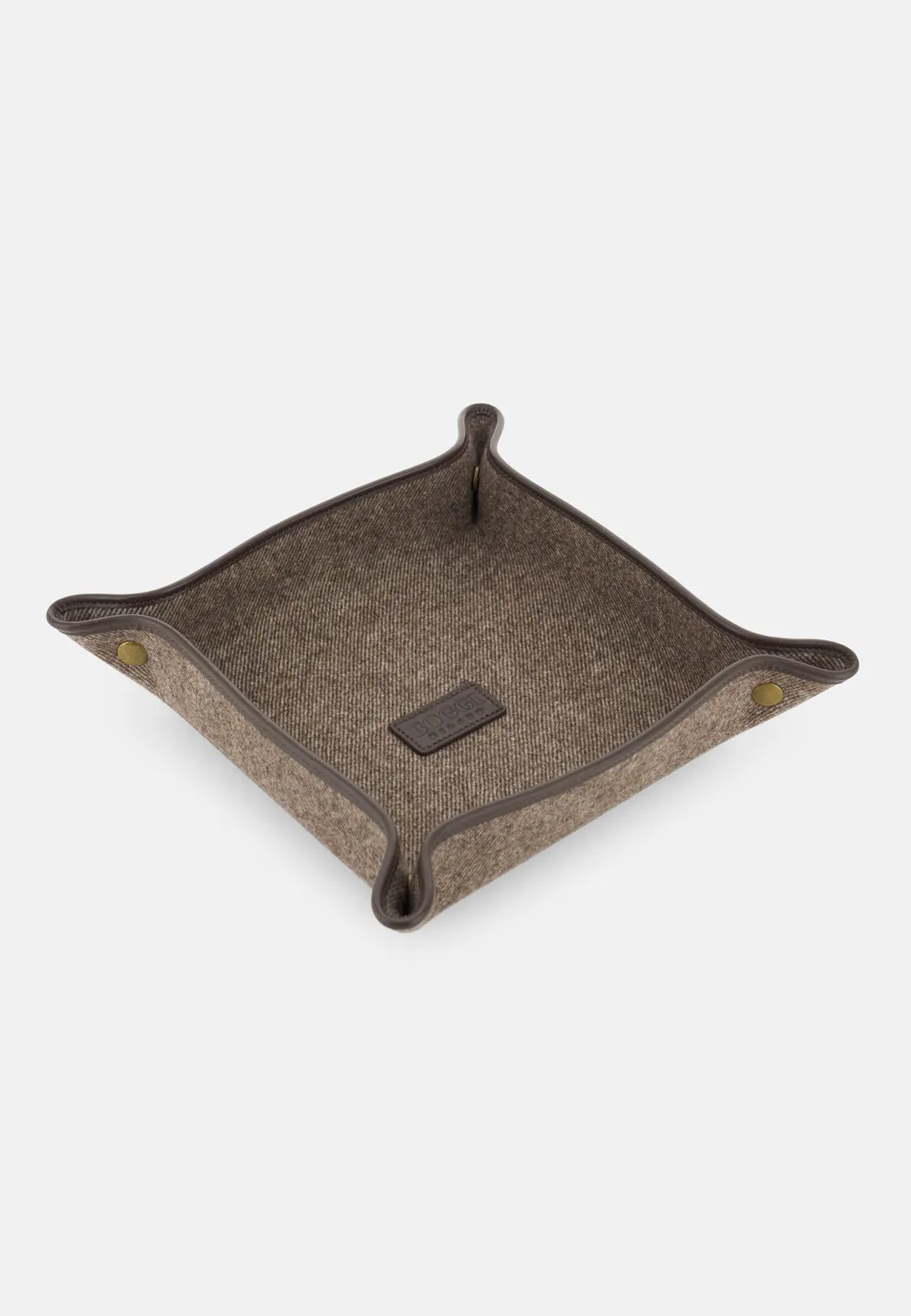 Boggi, Svuotatasche In Pelle E Lana, Uomo, Taupe