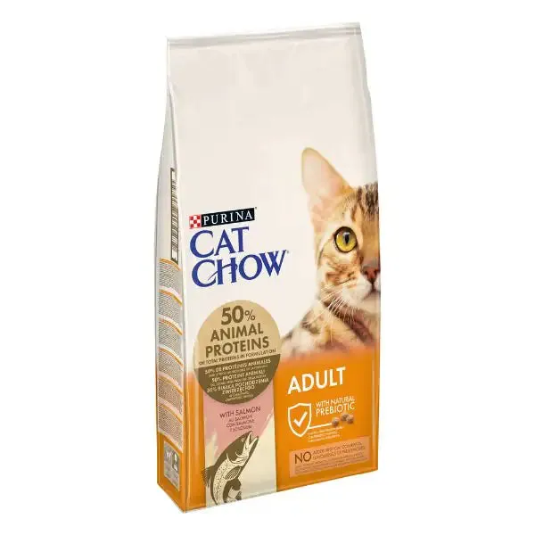 Purina Cat Chow Adult ricco in Salmone 10 kg - Croccantini per gatti