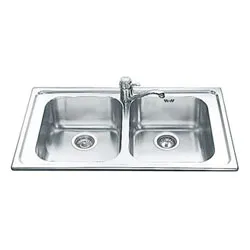 Lavello 2 vasche (86x50cm) ALBA Inox Spazzolato SP862