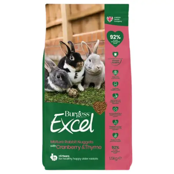 Burgess Excel Coniglio Mature 1,5 kg - Mangime per conigli