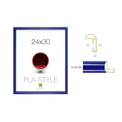 Cornice plastica (24x30cm) BASIC PLA STYLE Blu lucido PLA01 BL 09