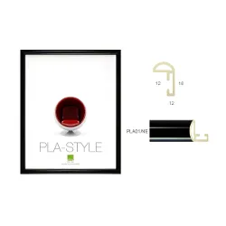 Cornice plastica (21x29,7cm) BASIC PLA STYLE Nero lucido PLA01 NE MA4