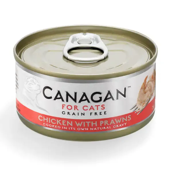 Canagan for Cats All Life Grain Free Filetti in acqua di cottura 75 gr Pollo con gamberetti - confezione da 12 pezzi - Cibo umido per gatti