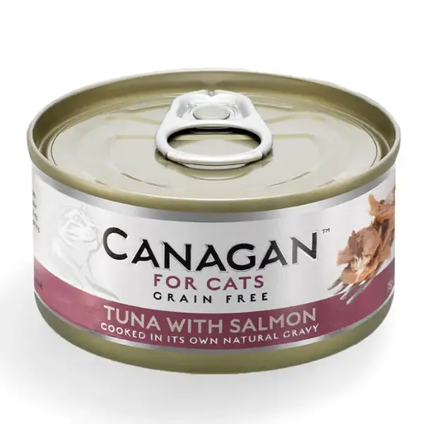 Canagan for Cats All Life Grain Free Filetti in acqua di cottura 75 gr Tonno con salmone - confezione da 12 pezzi - Cibo umido per gatti