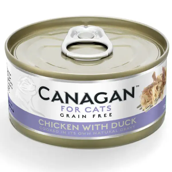 Canagan for Cats All Life Grain Free Filetti in acqua di cottura 75 gr Pollo con anatra - confezione da 12 pezzi - Cibo umido per gatti