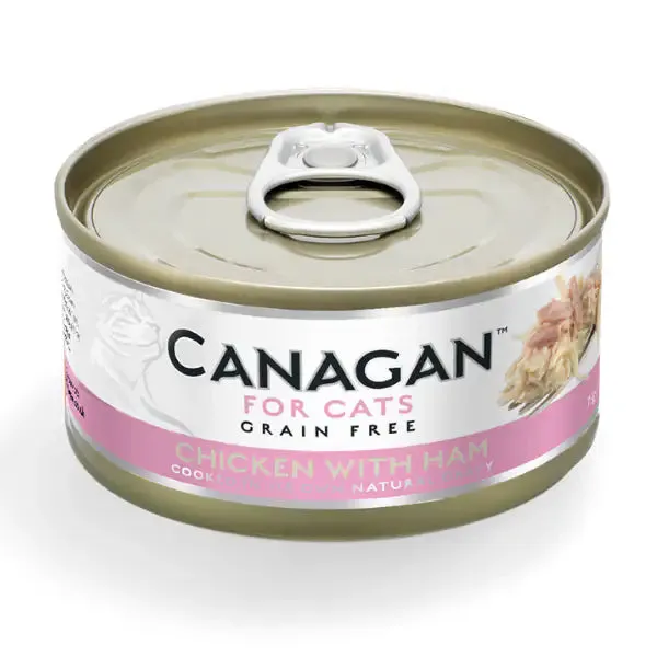 Canagan for Cats All Life Grain Free Filetti in acqua di cottura 75 gr Pollo con prosciutto - confezione da 12 pezzi - Cibo umido per gatti