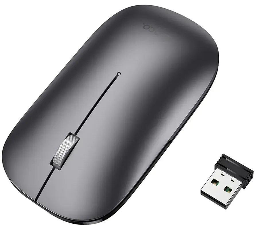 Mouse Wireless HOCO GM43, 1600DPI, BT / Wi-Fi, Grigio