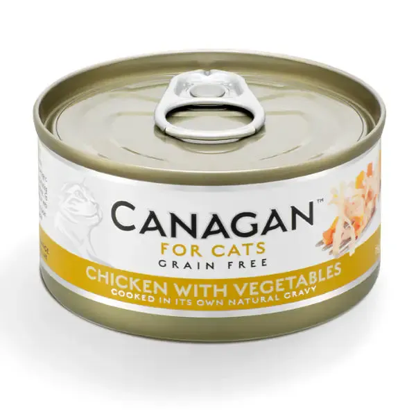 Canagan for Cats All Life Grain Free Filetti in acqua di cottura 75 gr Pollo con verdure - confezione da 12 pezzi - Cibo umido per gatti