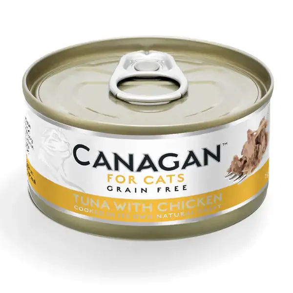 Canagan for Cats All Life Grain Free Filetti in acqua di cottura 75 gr Tonno con pollo - confezione da 12 pezzi - Cibo umido per gatti