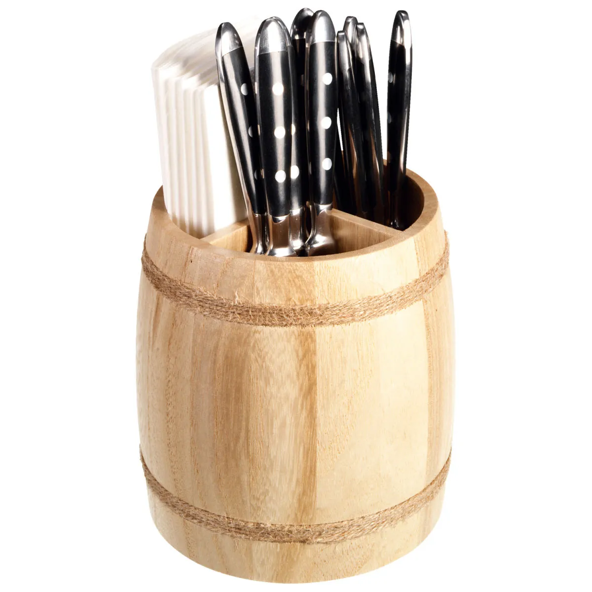 PULSIVA Portaposate da tavolo Barrel; 14.5x13.5 cm (ØxH); naturale