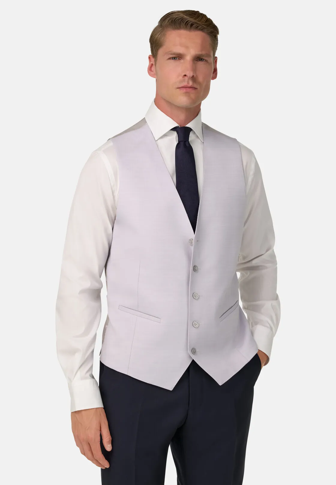 Boggi, Gilet Grigio Perla In Misto Lana, Uomo, Light grey, Taglia: S