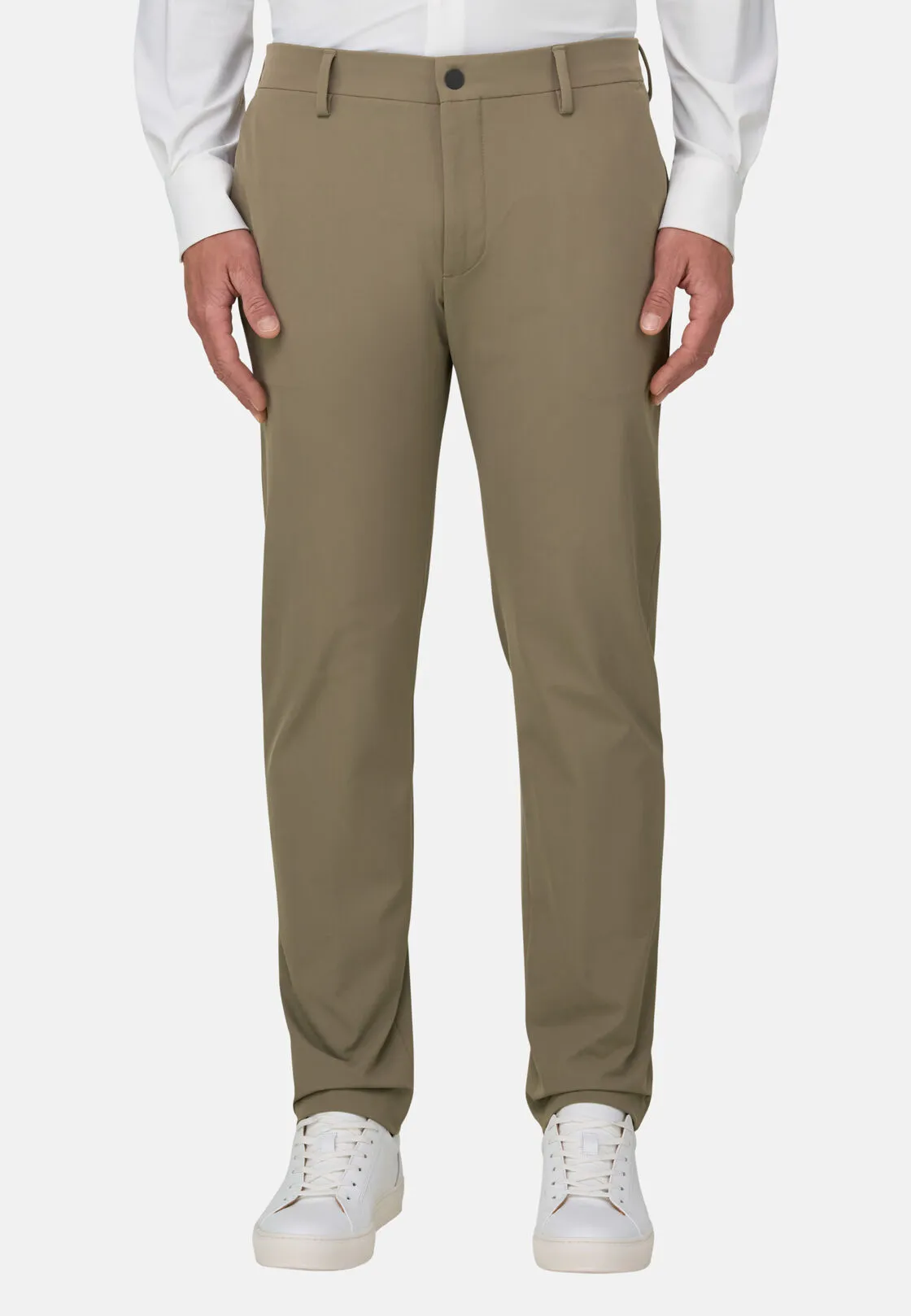 Boggi, Pantaloni In Nylon Elasticizzato Performance Btech, Uomo, Taupe, Taglia: 44