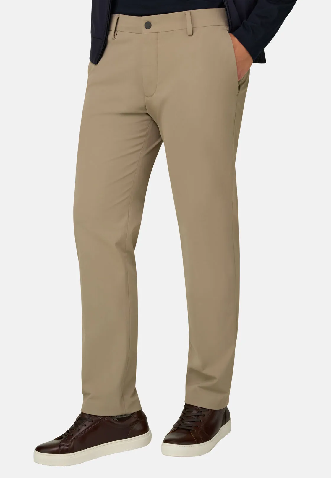 Boggi, Pantaloni In Nylon Elasticizzato Performance Btech, Uomo, Beige, Taglia: 56