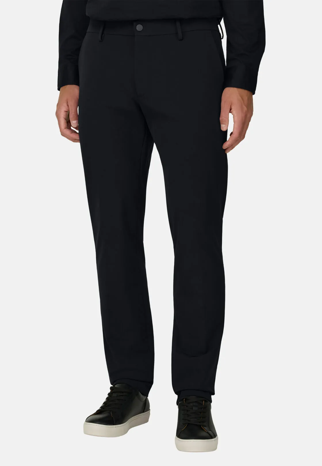 Boggi, Pantaloni In Nylon Elasticizzato Performance Btech, Uomo, Nero, Taglia: 54