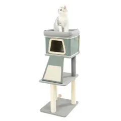 Tiragraffi con cuccia nicchia e accessori integrati Chanel Imac Misura 40x49x106h cm - Tiragraffi gatto