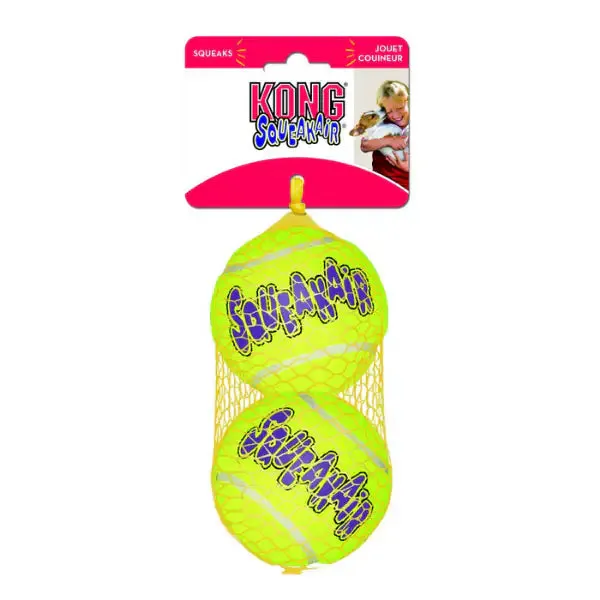 Kong Air Squeaker Tennis Ball Large x2 - Giochi per cani