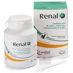 Candioli Pharma Renal P Supporto metabolico e legante del fosforo Polvere per cani e gatti 70 gr - Integratori per cani