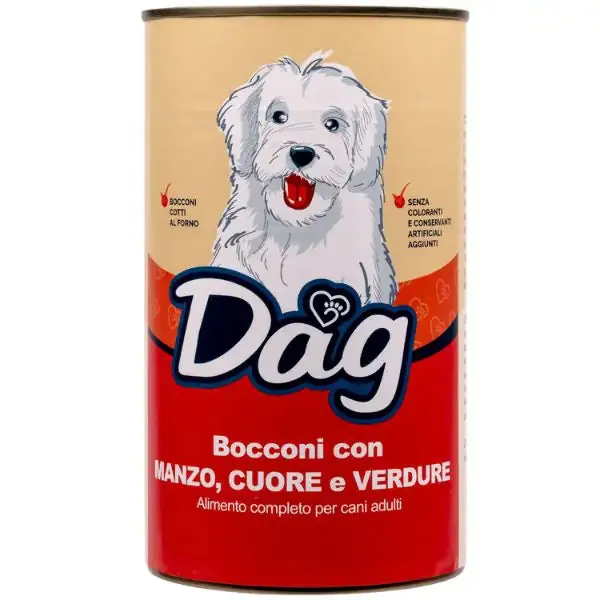 Dag Dog All Breeds Bocconi 1240 gr Manzo - Cibo umido per cani