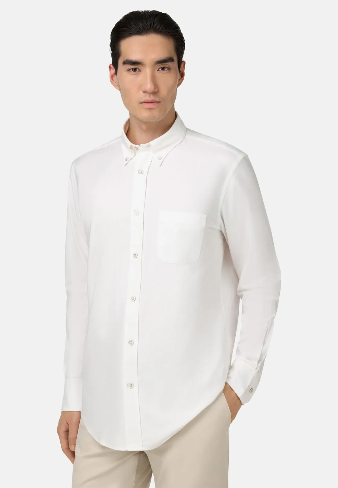 Boggi, Camicia In Oxford Di Cotone Regular Fit, Uomo, Bianco, Taglia: XL