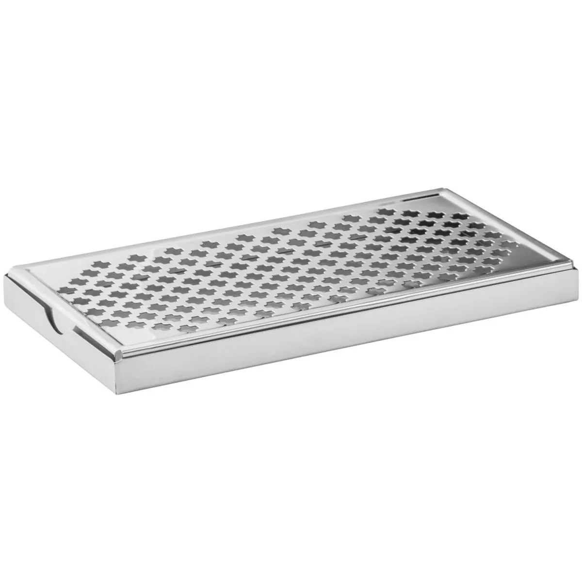 VEGA Vaschetta raccogligocce Sierra rettangolare; 30x15x2.5 cm (LxLxH); argento