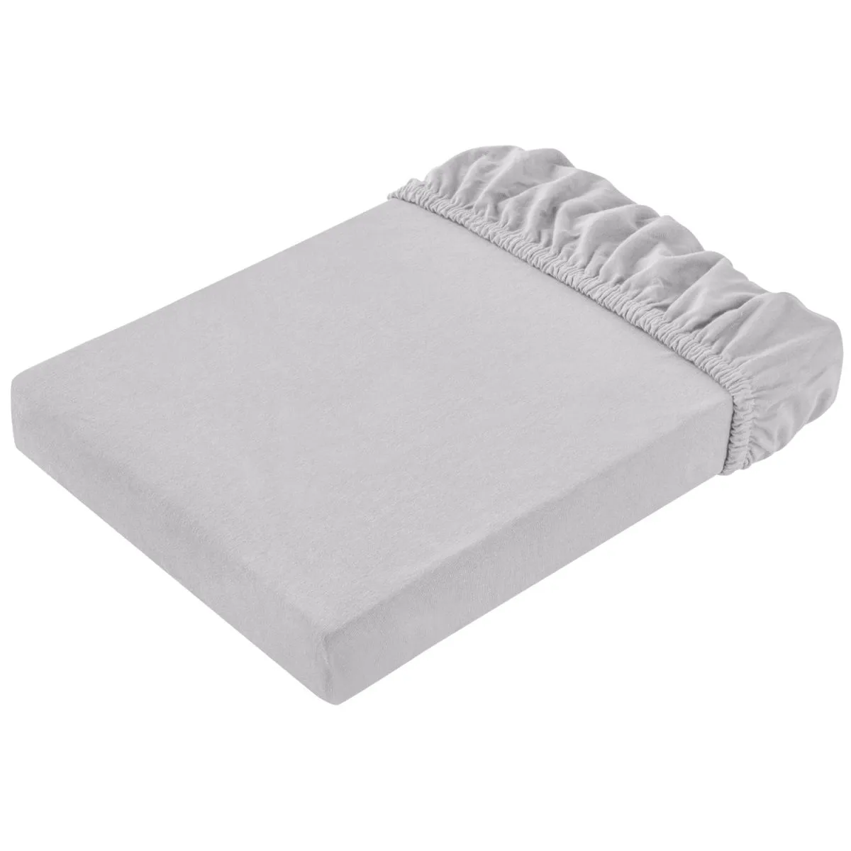 2x ERWIN M. Lenzuolo di sotto Jersey; 90-100x190-200 cm (LxL); grigio chiaro; 2 pz. / Pacco