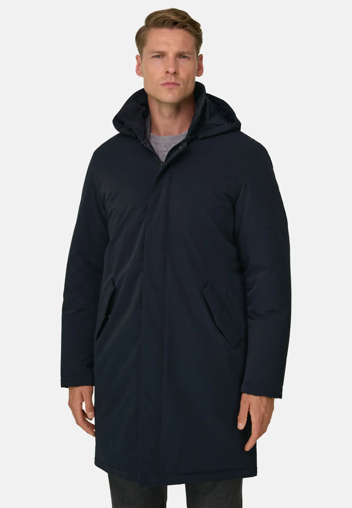Boggi, Impermeabile In Tessuto Tecnico, Uomo, Navy, Taglia: XL