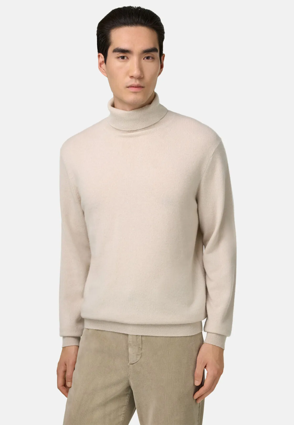 Boggi, Maglia Dolcevita In Cashmere, Uomo, Ghiaccio, Taglia: XXL