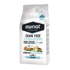 Ownat Grain Free Hypoallergenic Mono-Proteic All Breeds Adult con salmone fresco 12 kg - Croccantini per cani