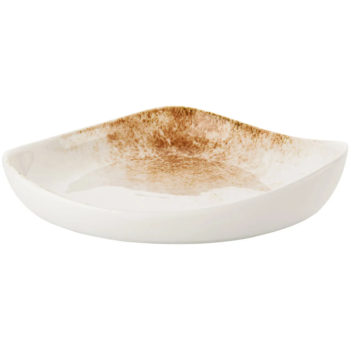 2x VEGA Piatto Purior fondo; 800 ml, 24.5x22x6 cm (LxLxH); bianco/marrone; ovale; 2 pz. / Pacco