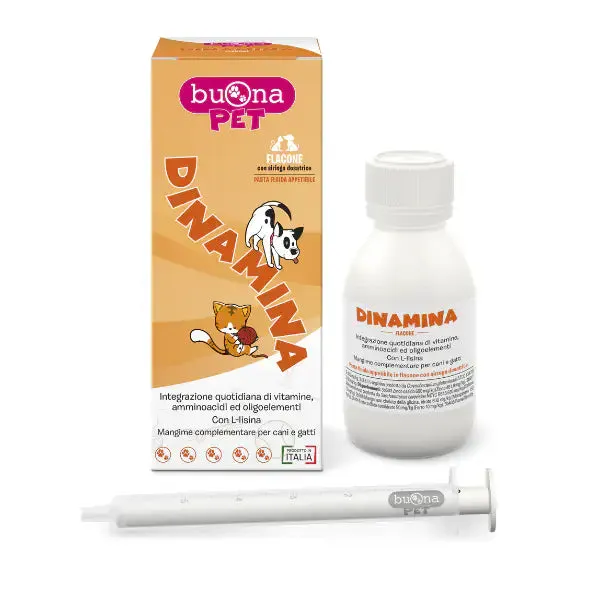 Buona Pet DinaminaSupporto vitaminico Liquido per cani e gatti 60 gr Flacone - Integratori per cani