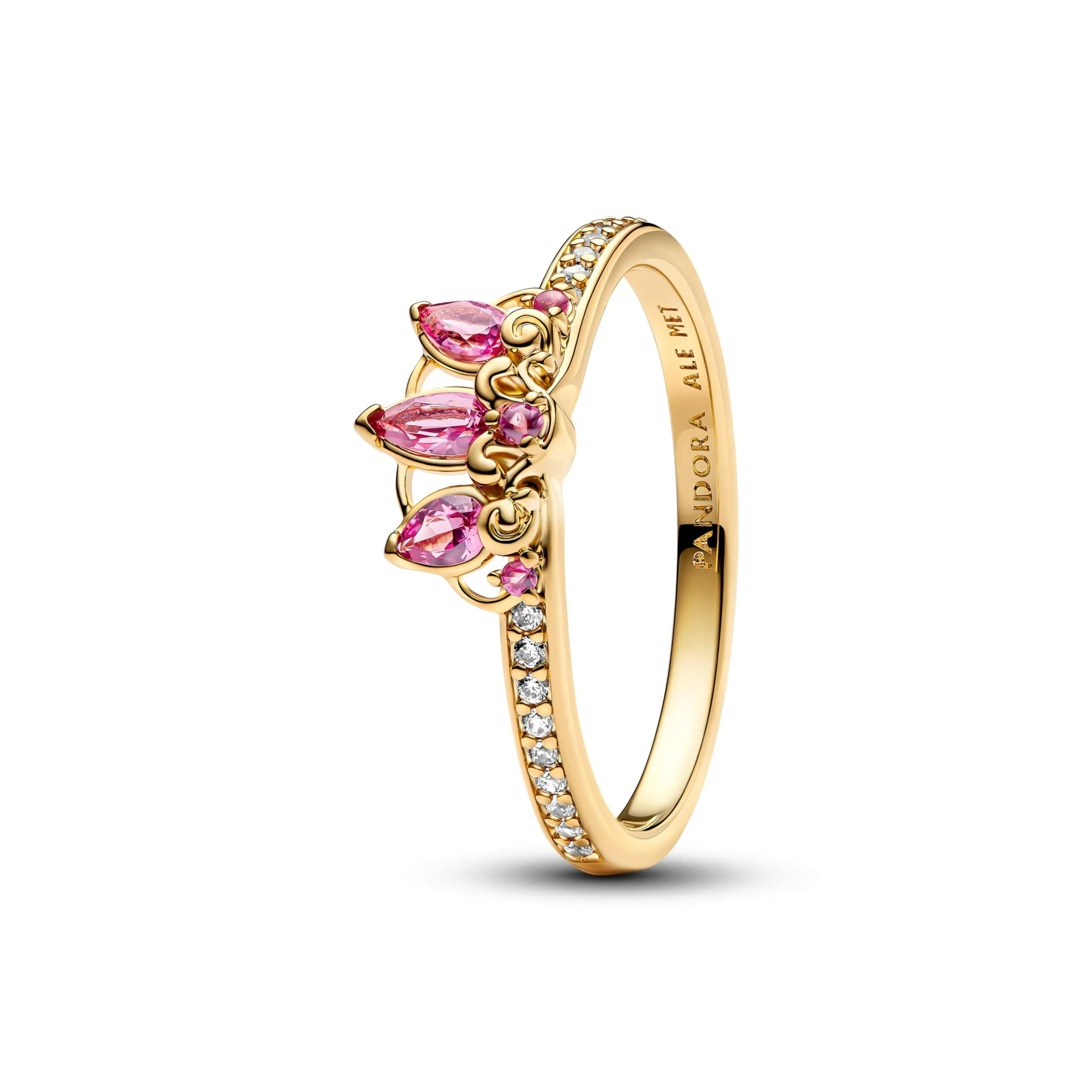 PANDORA Disney Princess Raiponce - 163651C01-58 - Tiara - Argent sterling - Alliage - Métal plaqué or 14 carats - Oxyde de zirconium - Taille 58, Argent sterling, Zircone cubique