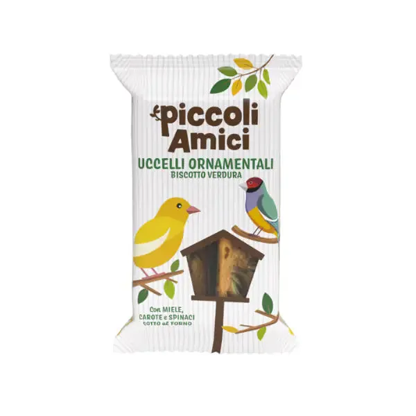 Piccoli Amici Biscotto per uccelli ornamentali 35 gr Verdura - Mangime per uccelli