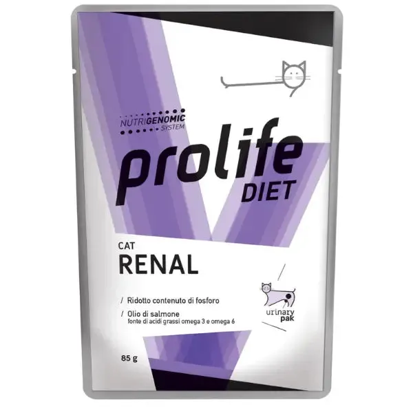 Prolife Veterinary Formula Renal 85 gr - confezione da 12 pezzi - Dieta veterinaria per gatti