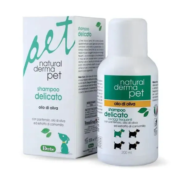 Shampoo Delicato Olio di Oliva Natural Derma Pet 200 ml