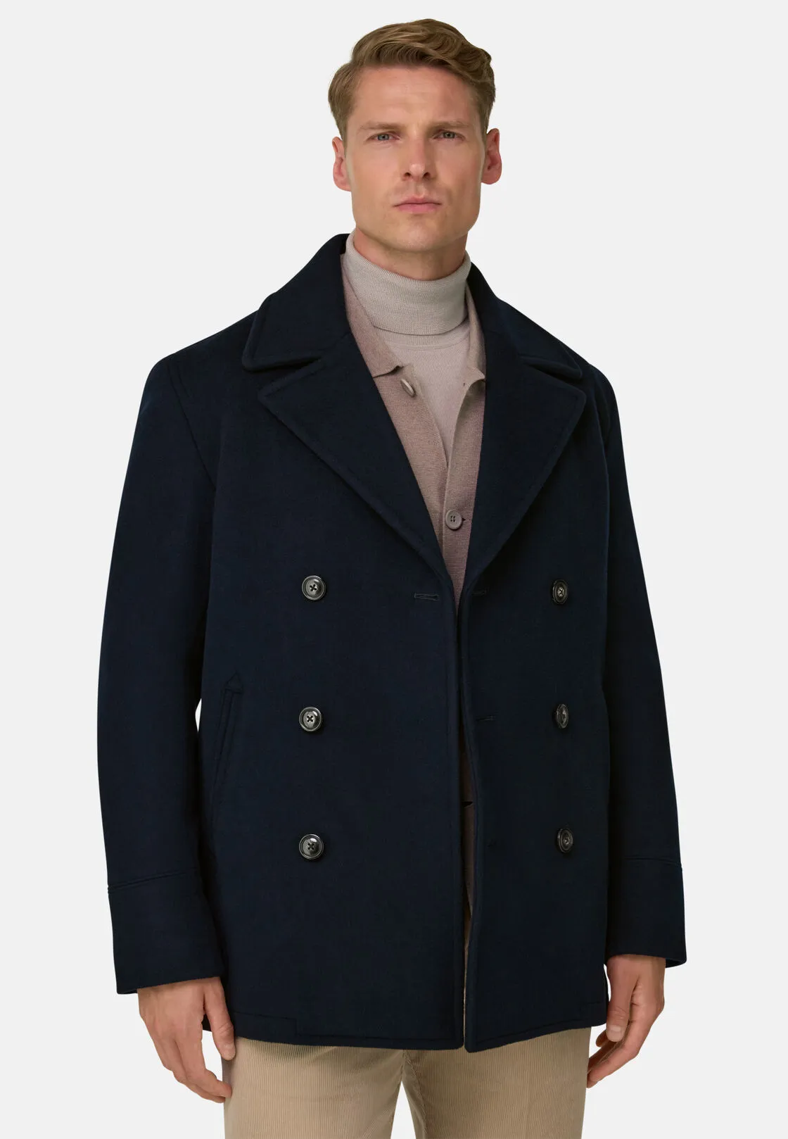 Boggi, Peacoat In Lana, Uomo, Navy, Taglia: M