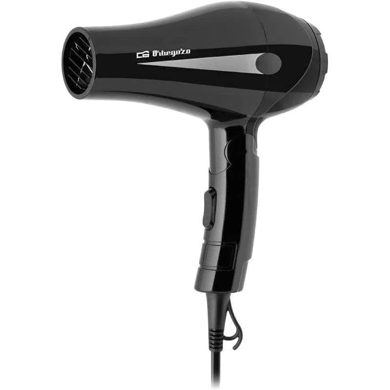 Phon Pieghevole Orbegozo SE 1160 1200W 2 Temperature 2 Velocità con Accessori Nero