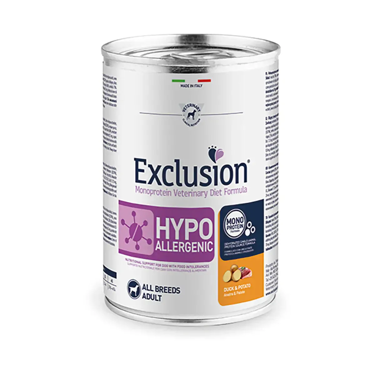 Exclusion Diet Hypoallergenic 400 gr Anatra e Patate - Umido monoproteico cane