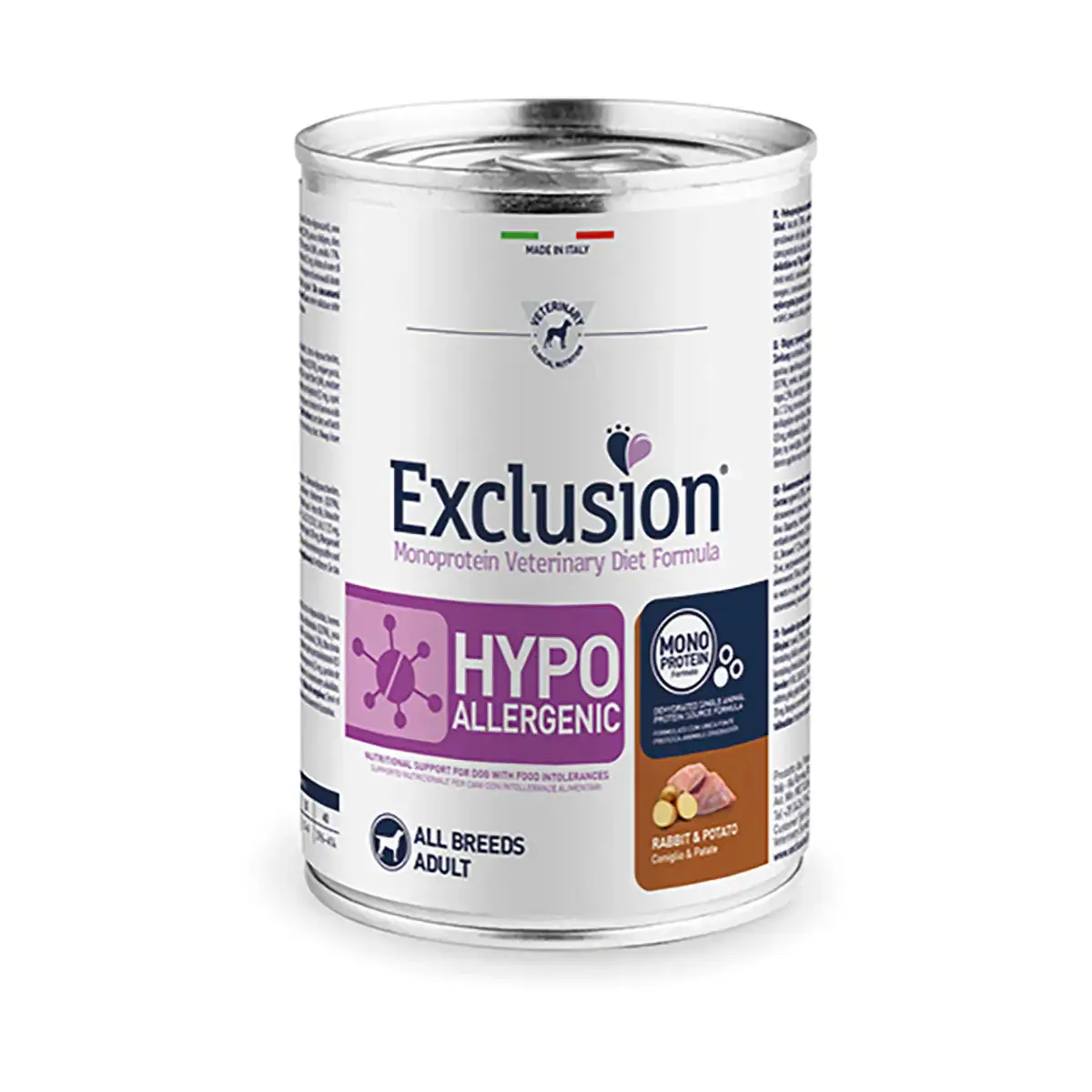 Exclusion Diet Hypoallergenic 400 gr Coniglio e patate - Umido monoproteico cane