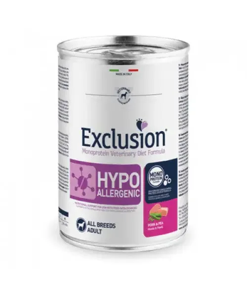Exclusion Diet Hypoallergenic 400 gr Maiale e piselli - Umido monoproteico cane