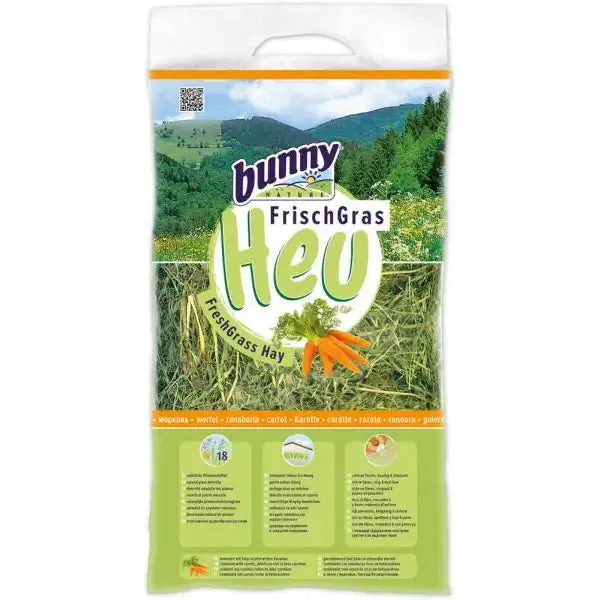Bunny Fieno Fresco 500 gr con fibra di Carote - Mangime per conigli