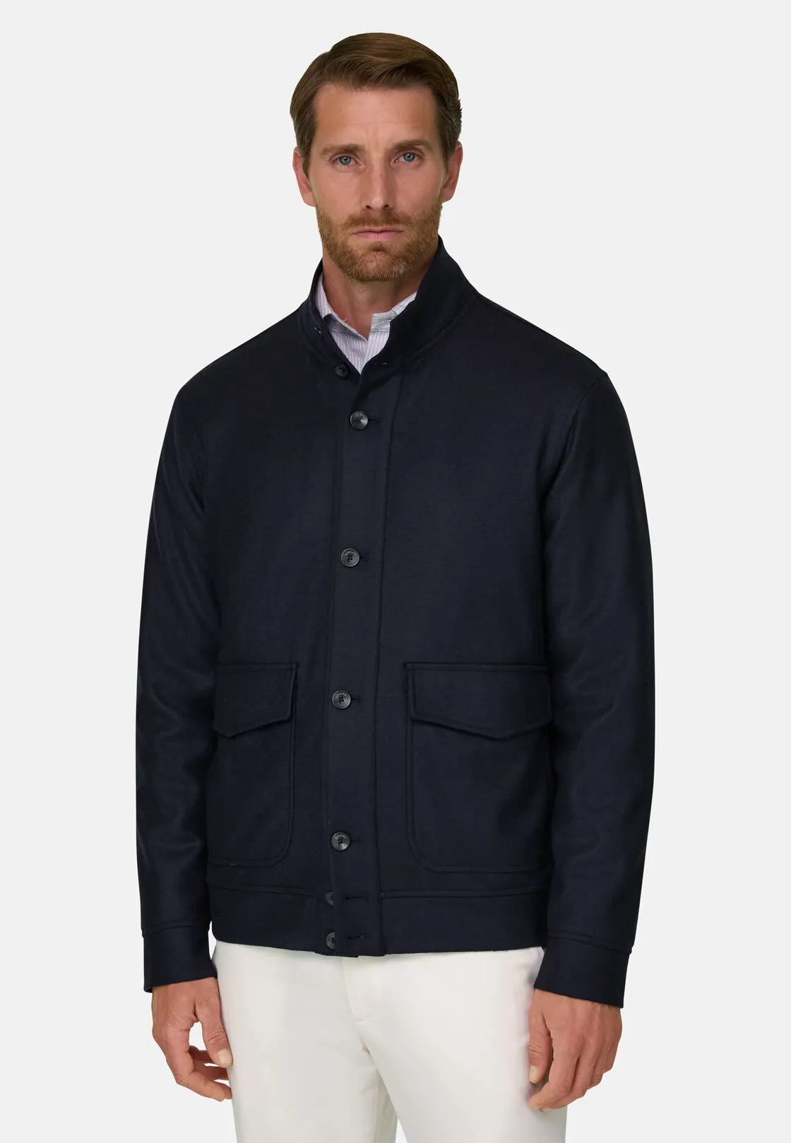Boggi, Bomber In Lana, Uomo, Navy, Taglia: XL