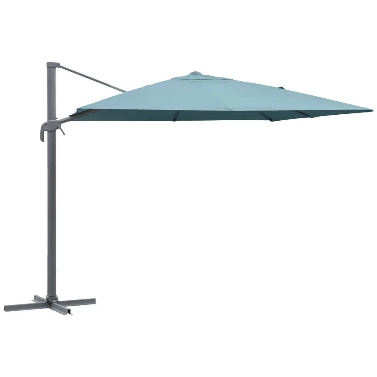 VEGA Ombrellone a palo laterale Elyo; 300x400x275 cm (LxLxH); turchese; rettangolare