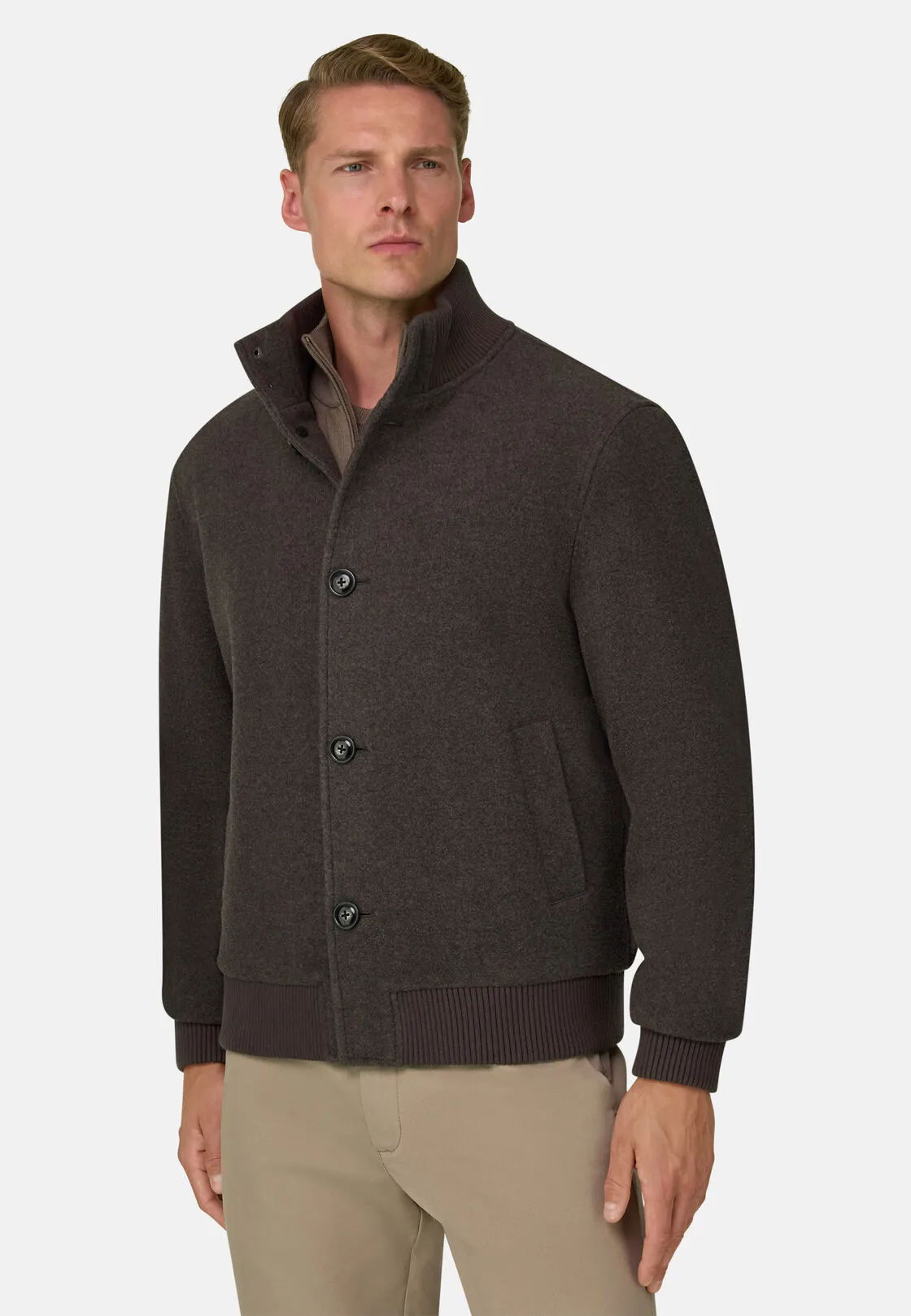 Boggi, Giubbotto In Misto Lana, Uomo, Taupe, Taglia: XXL
