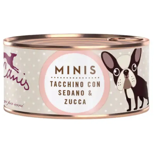 Terra Canis Mini Grain Free 100 gr Tacchino con sedano e zucca - confezione da 6 pezzi - Cibo umido per cani
